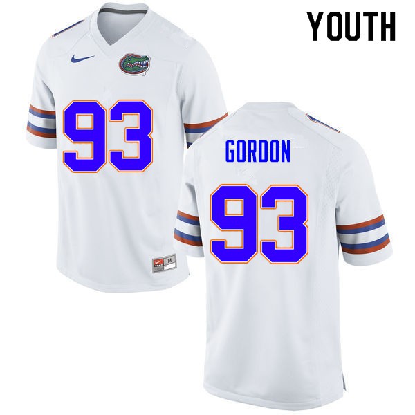 Youth #93 Moses Gordon Florida Gators College Football Jerseys White
